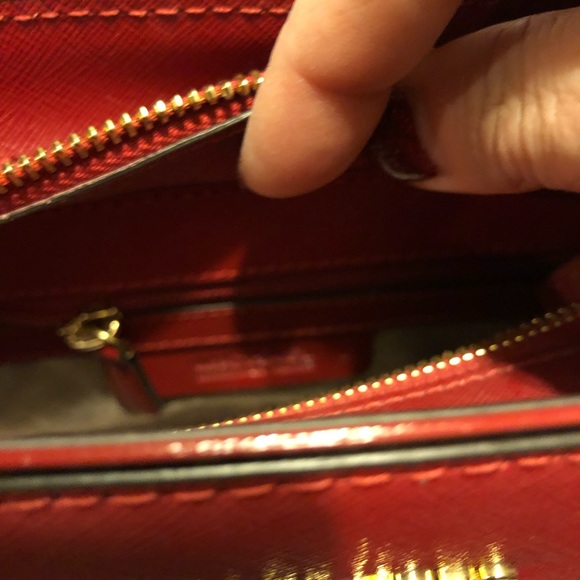 MICHAEL KORS Women’s Red Dillon Top Zip E/W Satchel - Picture 7 of 7